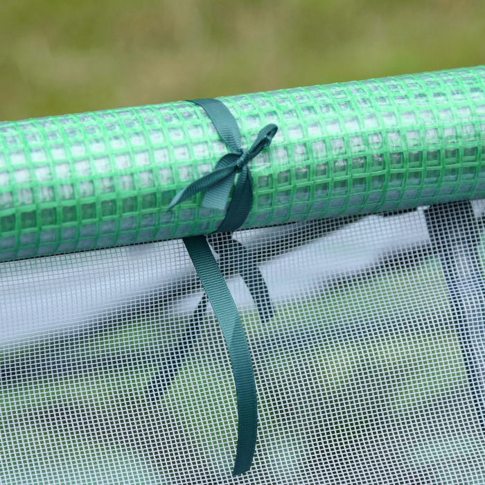  Sera de Gradina din Otel cu Acoperire din PE, Usi Rulabile si Ferestre, 180x140x80cm, Verde [9]