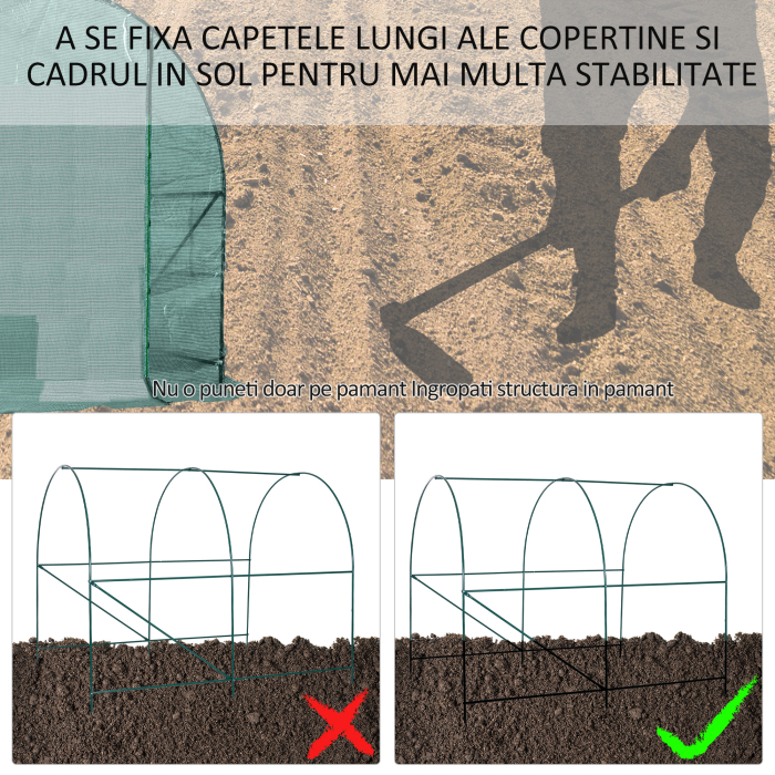  sera de gradina din PE, 245x200x198cm, verde [4]
