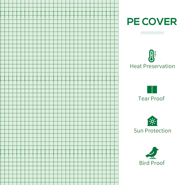  Sera de gradina din PE si otel cu 4 carlige, 2 ferestre laterale si copertina superioara ranforsata, 200x77x148-169 cm [4]