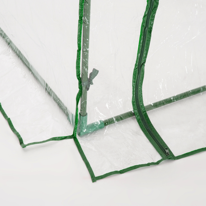  Sera de gradina in forma de tunel din otel cu acoperire din PVC, 200x100x80 cm, transparenta si verde [7]