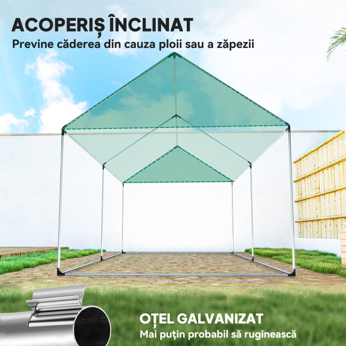  Sera de Gradina Tip Tunel 2x3x2 m cu Usi si Ferestre Rulabile, Sera pentru Gradina cu Acoperis inclinat, Structura din Otel si Acoperire din Polietilena, pentru Gradina, Verdeturi, Flori, Fructe, Ant [7]