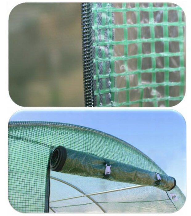 Sera de gradina, tip tunel cu cadru metalic, 250x400x200cm, alba, 10mp [9]