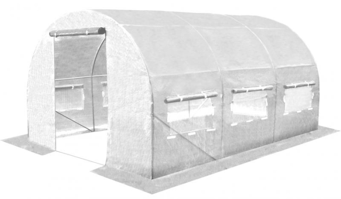 Sera de gradina, tip tunel cu cadru metalic, 250x400x200cm, alba, 10mp [5]