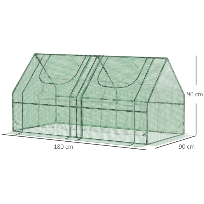  sera din otel, copertina PE 180x90x90 cm, verde [3]