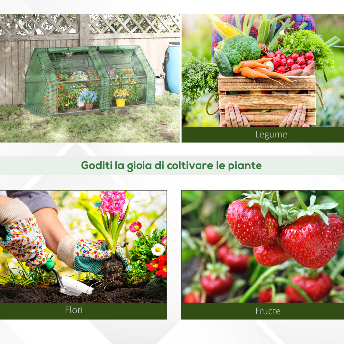  sera din otel, copertina PE 180x90x90 cm, verde [7]