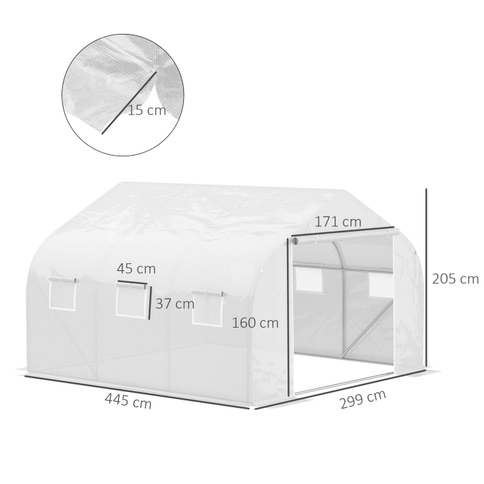  Sera Gradina 450×300×200 cm - Fier & PE, Acoperis inclinat [3]