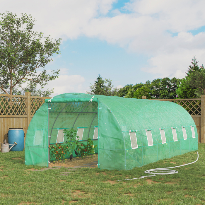  Sera Gradina 8×3×2 m, Verde, PE & Cadru din Otel [2]