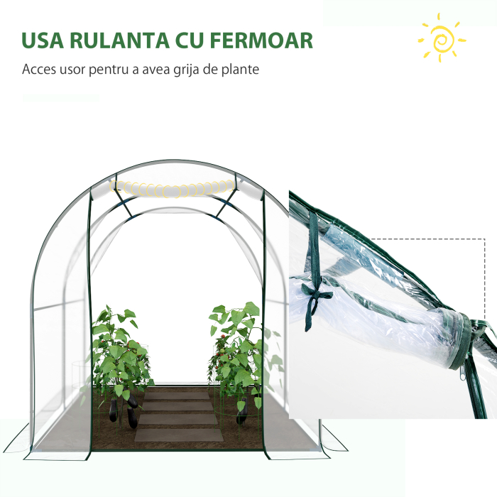  sera gradina tip tunel din PVC, 250x200x200 cm [6]