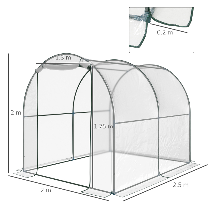  sera gradina tip tunel din PVC, 250x200x200 cm [3]
