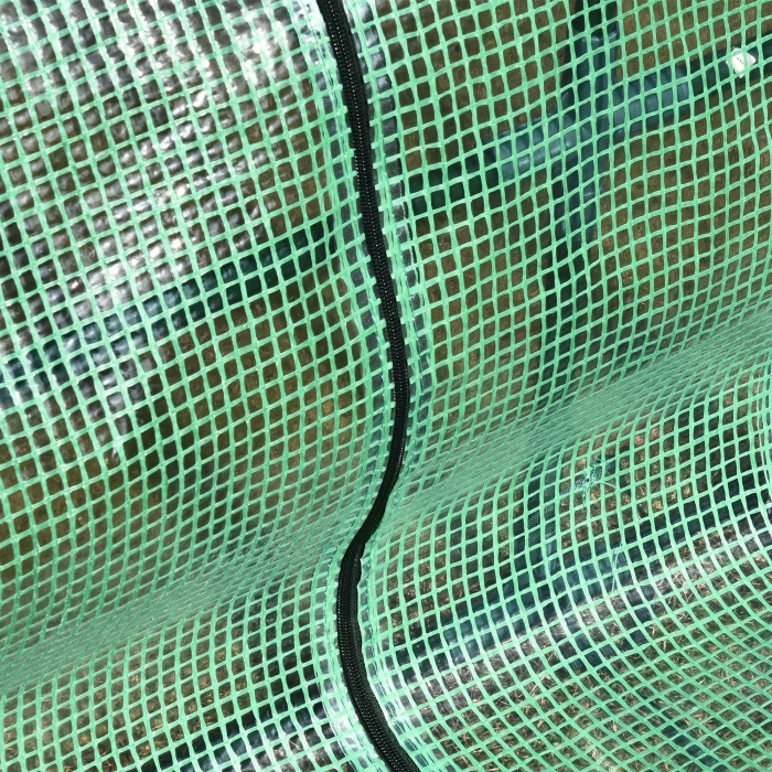  Sera pentru Gradina Impermeabila si Rezistenta la UV cu 3 Ferestre Rulante, 400x100x80 cm, Verde [8]
