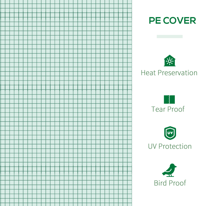  Sera pentru Gradina Impermeabila si Rezistenta la UV cu 3 Ferestre Rulante, 400x100x80 cm, Verde [4]