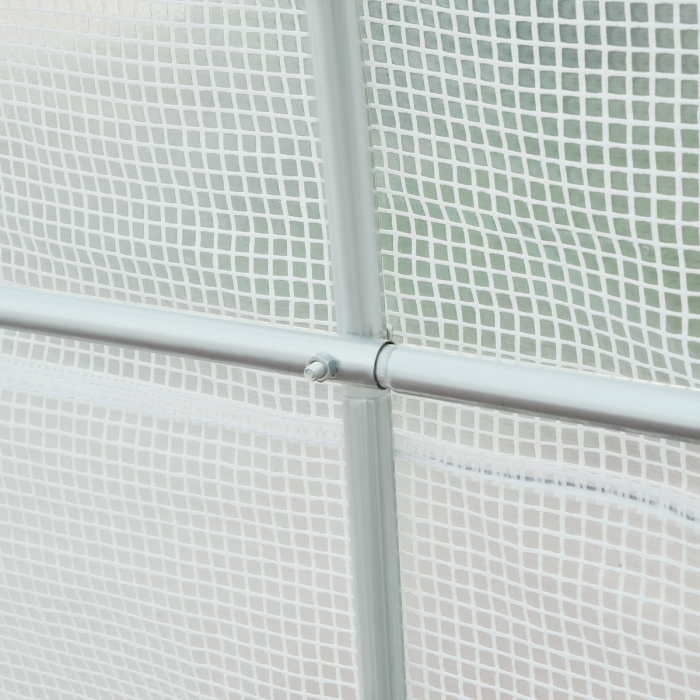  Sera pentru Gradina Tip Tunel pentru Plante din PE si tevi de Otel, Alba, 450x200x200 cm [8]