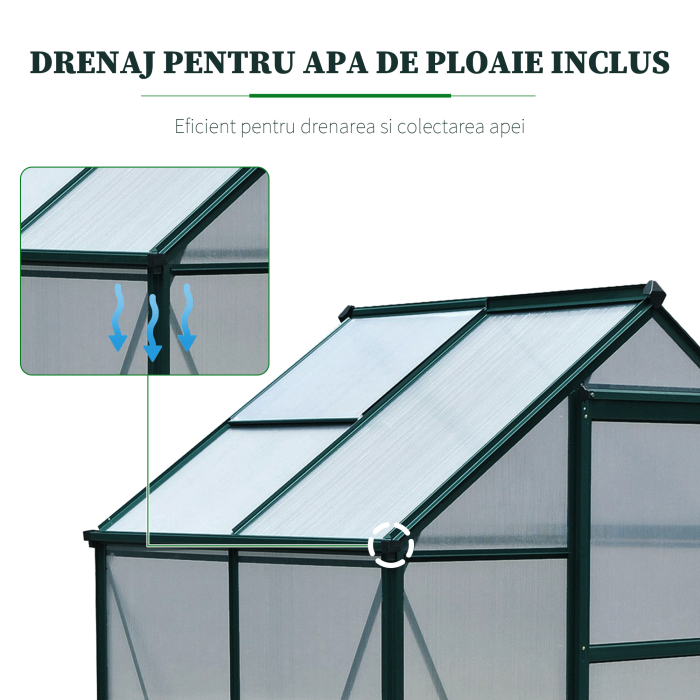  sera pentru plante pentru utilizare in curte/in aer liber, cu fereastra si usa, cadru din aluminiu, placa de calculator [7]