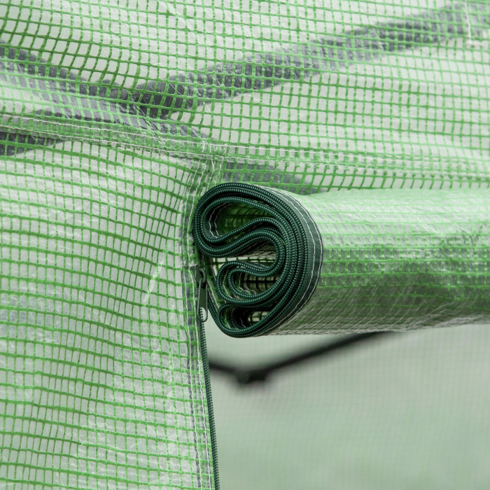  Sera tunel de gradina cu protectie din PE, Usa cu incuietoare si 4 ferestre, verde [8]