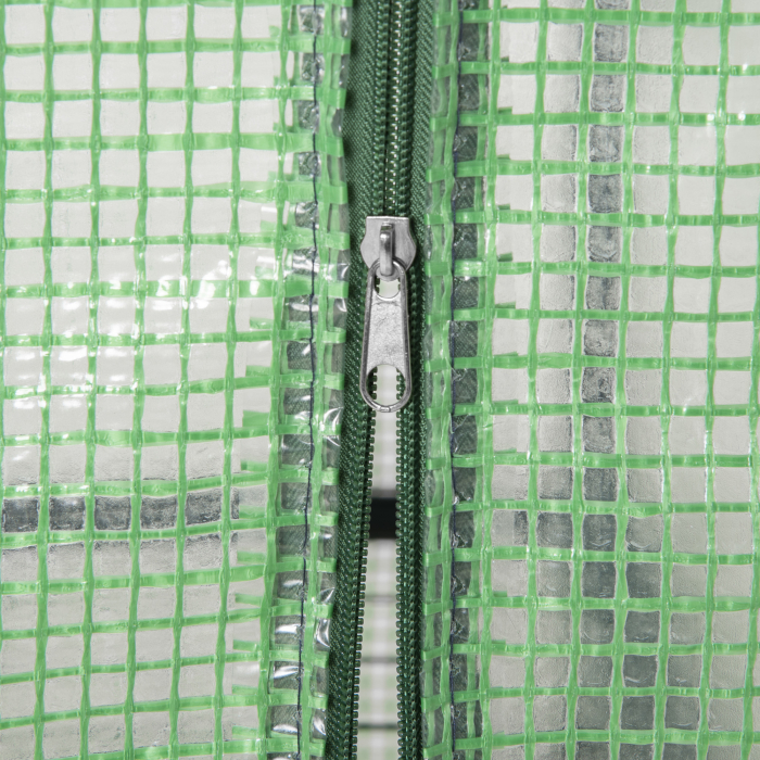  Sera verticala cu raft pe 4 niveluri, sera cu balcon si terasa din otel si PE verde inchis, 70x50x160cm [9]