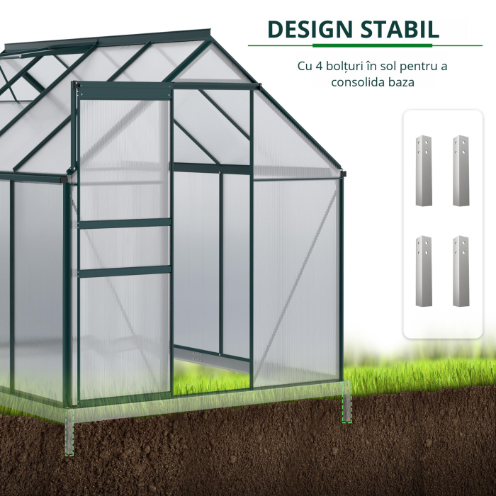  Sera Walk-In Aluminiu & Policarbonat - Ventilatie si Jgheab [7]