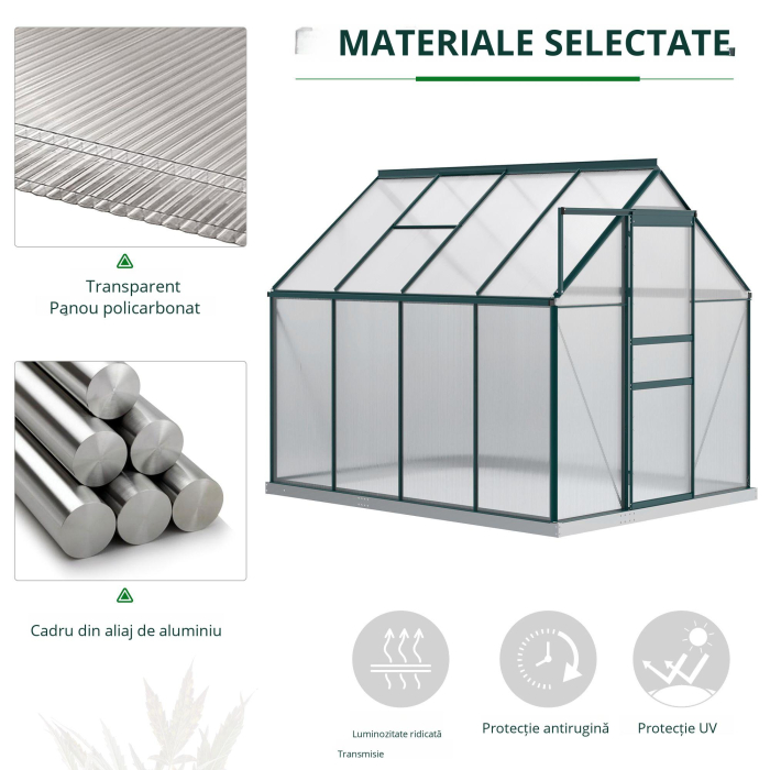  Sera Walk-In Aluminiu & Policarbonat - Ventilatie si Jgheab [5]