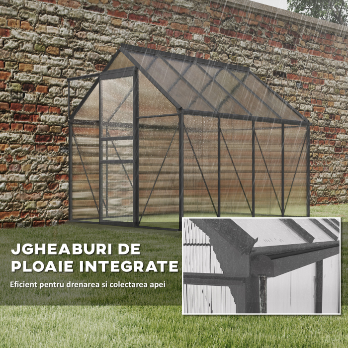  Sera Walk-In Aluminiu & Policarbonat - Ventilatie si Jgheab [7]