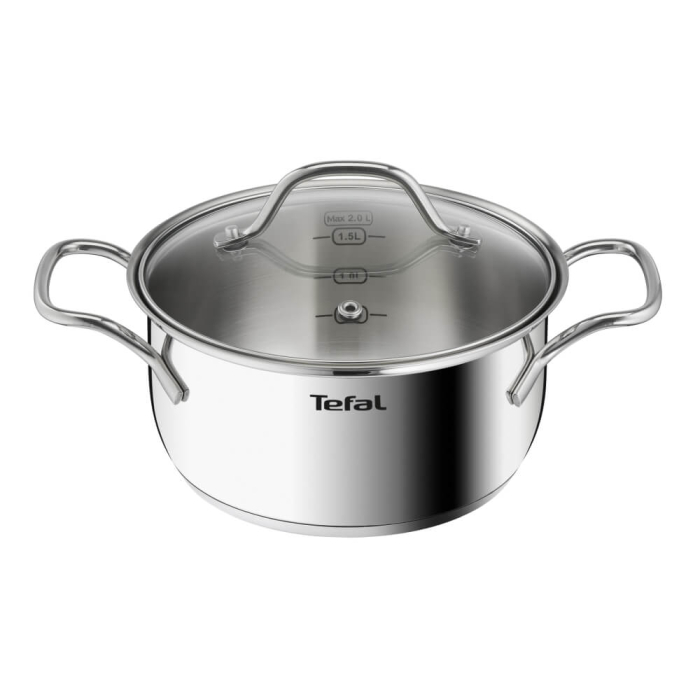 Set 10 piese Tefal Intuition B864SA74, cratita cu maner de 16 cm, cratite si oale cu manere 18/20/22/24 cm, otel inoxidabil, inductie, 5 capac [2]