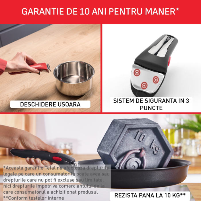 Set 13 piese Tefal Ingenio Emotion L897SD74, oala 16 / 20 cm, tigaie 22 / 24 / 28 cm, wok 26 cm, 2 manere detasabile, capace sticla 16 / 20 / 24 cm, c [6]