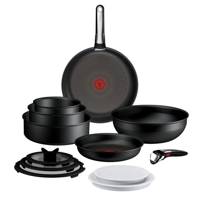 Set 13 piese Tefal Ingenio Excellence+ P0009753, tigaie de 24/28 cm, wok 26 cm, tigaie saute 24 cm, cratita 16/20 cm, capac ermetic 16/20 cm, capac st [7]