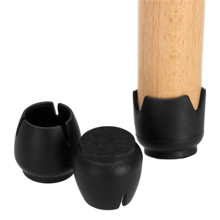 Set 16 protectii pentru picioare de mobilier cu baza din fetru, Ø14-16 mm, negru [21]