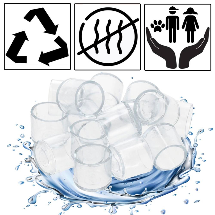 Set 16 protectii pentru picioare de mobilier, silicon PVC, Ø18 mm, transparent [19]