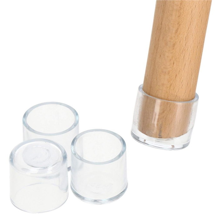 Set 16 protectii pentru picioare de mobilier, silicon PVC, Ø18 mm, transparent [16]