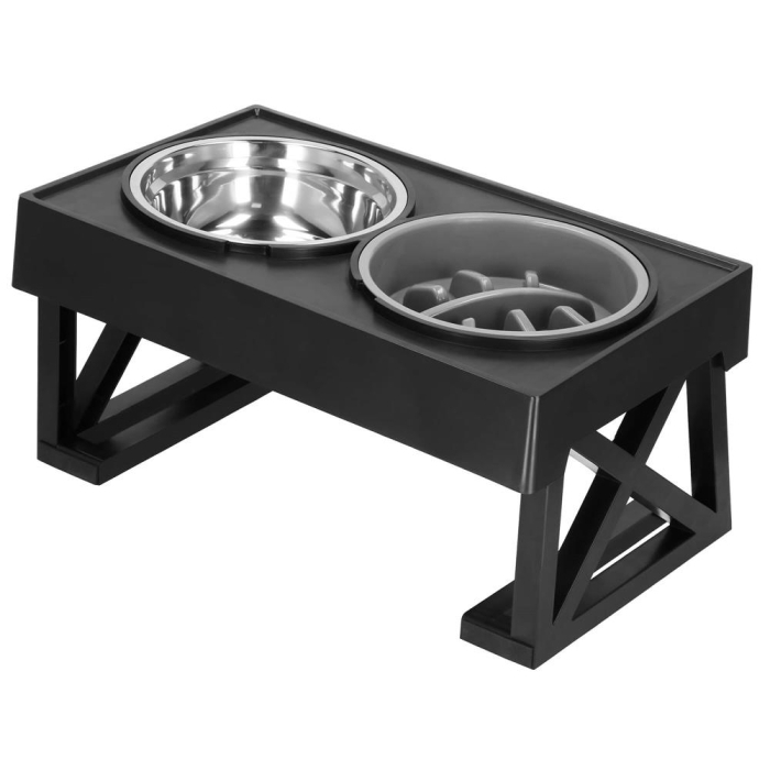 Set 2 boluri stand reglabil inaltime unghi caini inox, 2x21 cm, ergonomic, argintiu [6]