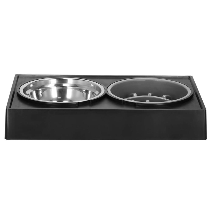 Set 2 boluri stand reglabil inaltime unghi caini inox, 2x21 cm, ergonomic, argintiu [12]