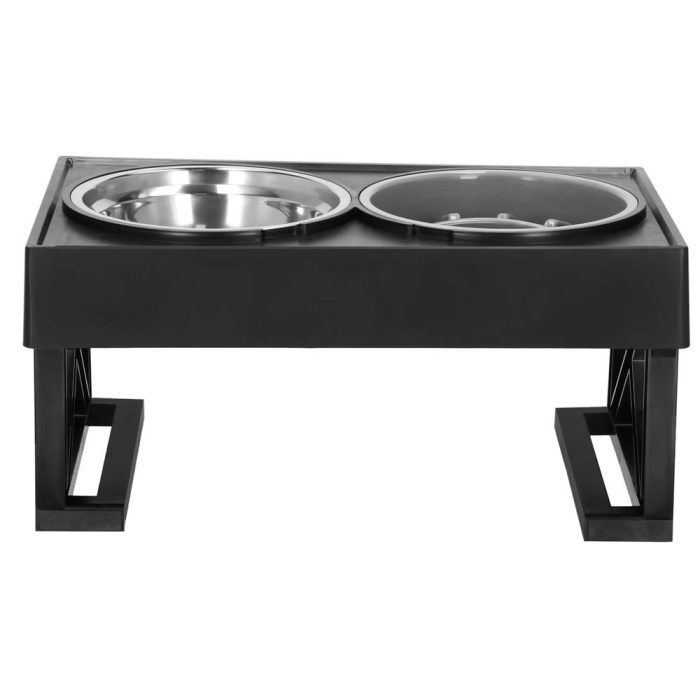 Set 2 boluri stand reglabil inaltime unghi caini inox, 2x21 cm, ergonomic, argintiu [13]