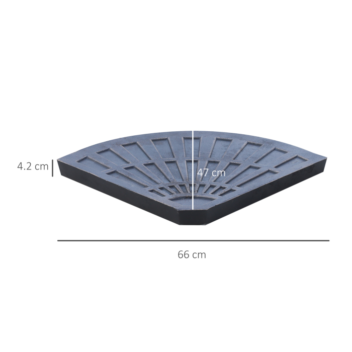  Set 2 Greutaţi pentru Umbrela de 28 kg cu Design in Evantai şi Maner, 66x47x4.2 cm, Bronz [3]