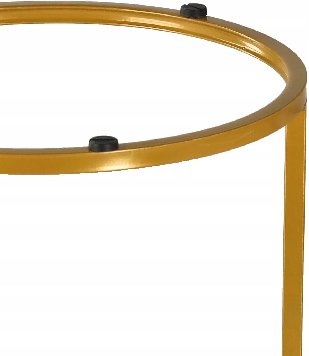 Set 2 masute cafea suprapozabile, MDF si metal, 60x50 cm si 40x40 cm, alb marmura si auriu [3]