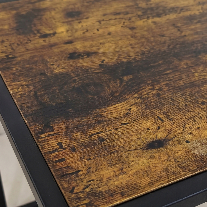 Set 2 masute de cafea tip cuib pentru living, design loft industrial cu cadru metalic, utilizare impreuna sau separat, suprapunere pentru economisirea [5]