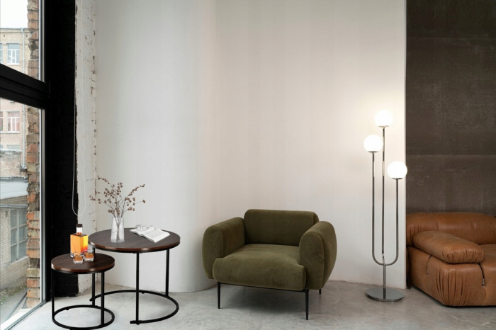 Set 2 mese pentru cafea, cadru otel, blat MDF, 60x60x50 cm si 40x40x40 cm, maro [4]