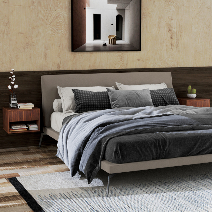  Set 2 Noptiere Suspendate cu Sertar si Raft Inferior Deschis, Noptiere pentru Dormitor din MDF, 40x34x29 cm, Maro [2]