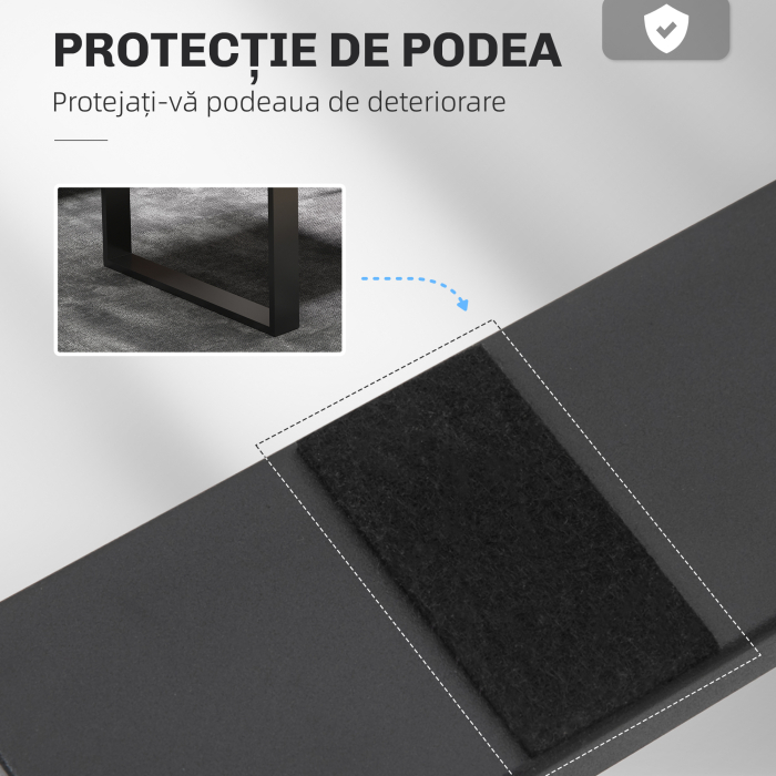  Set 2 Picioare de Masa Dreptunghiulare din Otel, 60x8x72 cm, Negru [5]