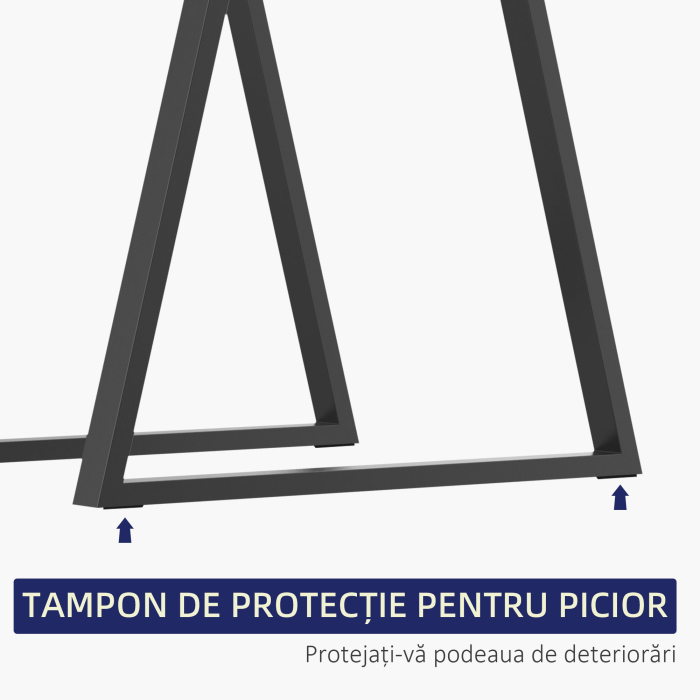  Set 2 Picioare de Masa Trapezoidale cu 6 Gauri si 12 suruburi, 70x5x72 cm, Negru [5]
