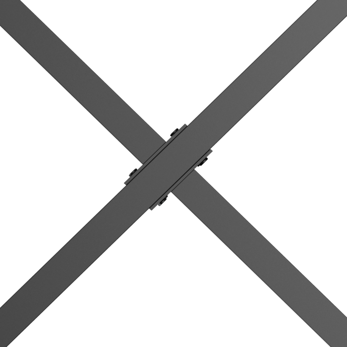  Set 2 Picioare pentru Masa Birou Otel in Forma de X 80 cm - Negru [9]