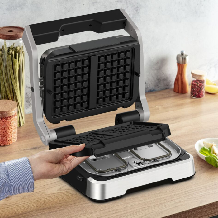 Set 2 placi pentru gofre Tefal XA730810, compatibile cu OptiGrill 4 in 1 si OptiGrill 2 in 1, seriile GC774xx, GC773xx, GC772xx, negru [6]