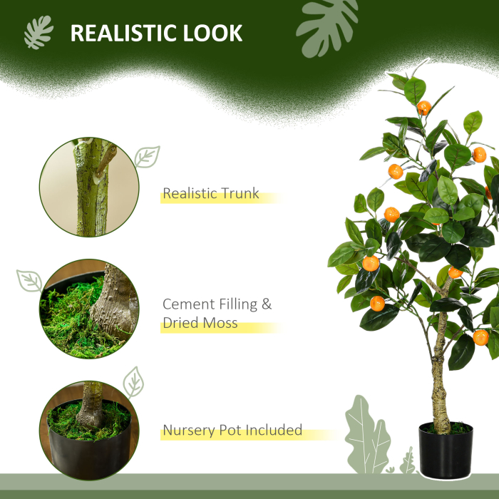  Set 2 Plante Artificiale de Lamaie si Portocal de 120cm pentru Interior cu Ghiveci [4]