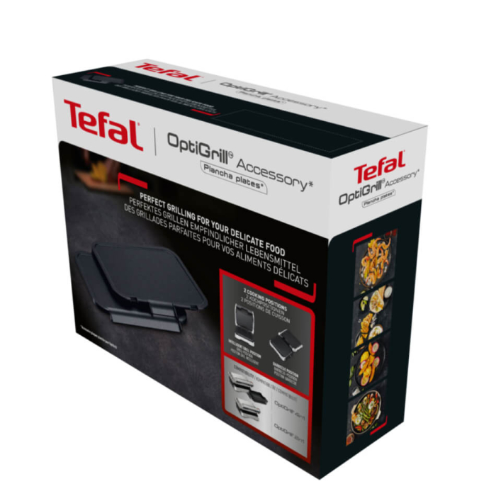 Set 2 plite plancha Tefal XA733810 antiaderente pentru gratar electric OptiGrill 4 in 1 si 2 in 1, seriile GC774xx, GC773xx, GC772xx, negru [4]