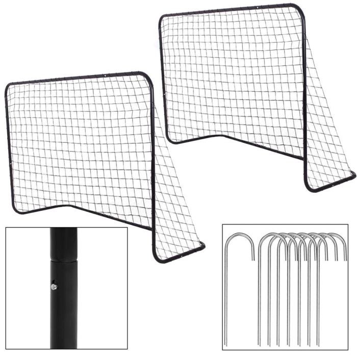Set 2 porti de fotbal metalice, 122x183cm, profil 25mm, cu elemente de fixare [13]