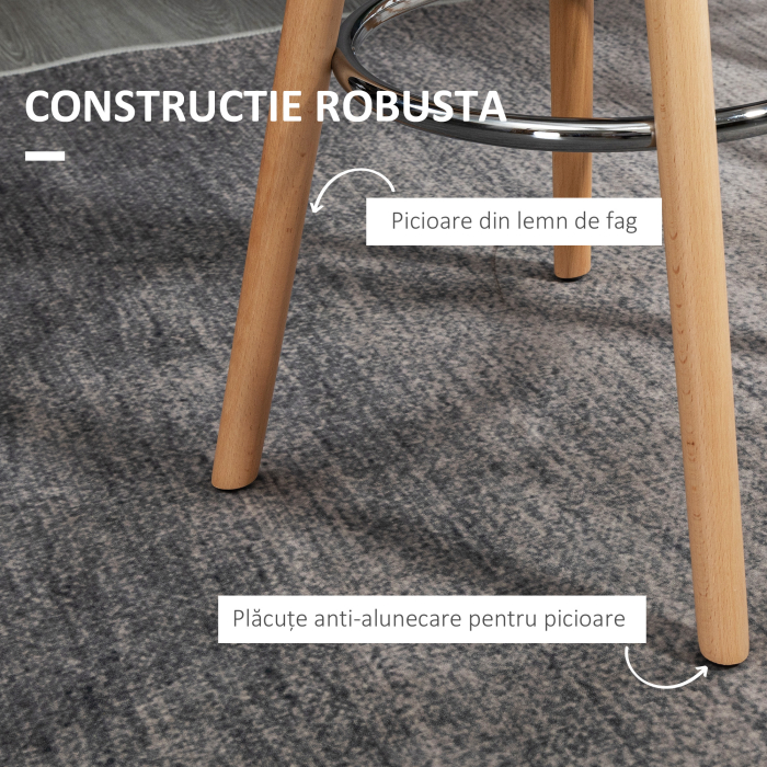  Set 2 Scaune Bar - Alb, Spatar & Perna pentru Confort [6]