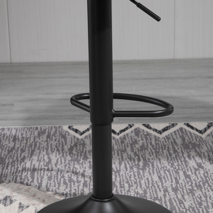  Set 2 Scaune Bar din Piele Sintetica Reglabile Gri [8]
