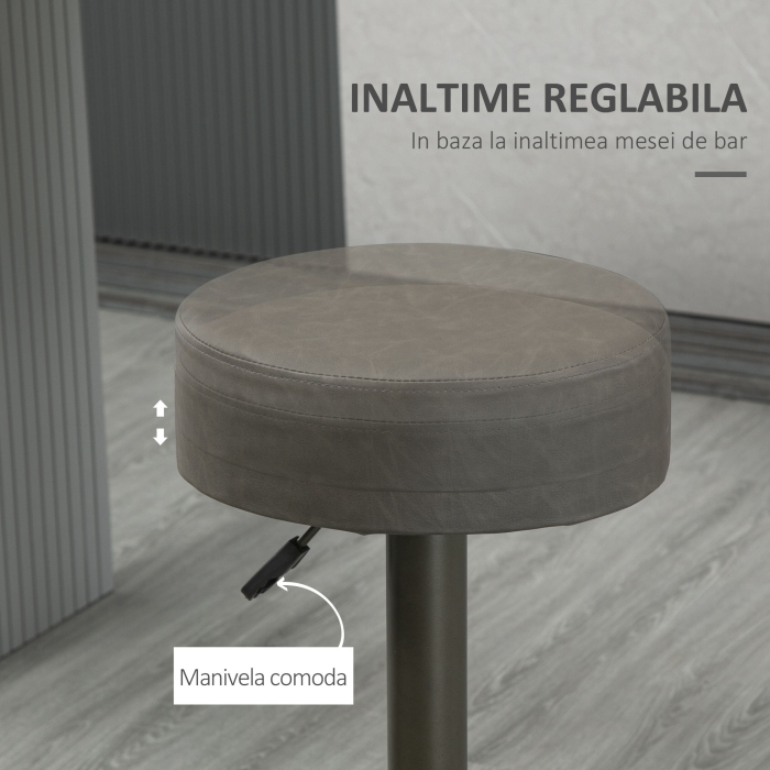  Set 2 Scaune Bar Pivotante & Reglabile 35×36×64-85 cm [5]