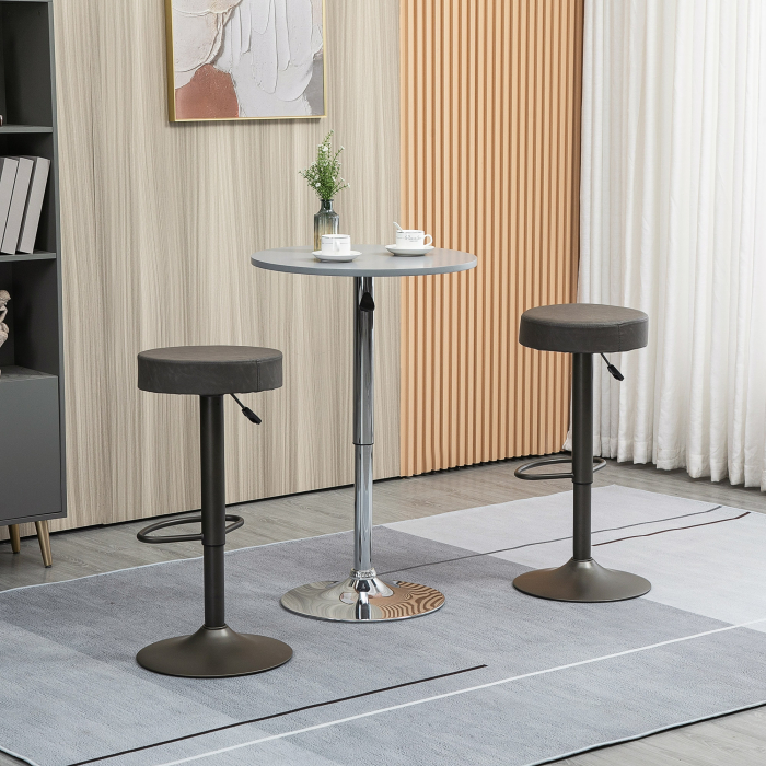  Set 2 Scaune Bar Pivotante & Reglabile 35×36×64-85 cm [2]