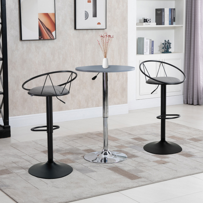  Set 2 Scaune de Bar - Pivotante, Maro, Reglabile 78-100 cm [2]