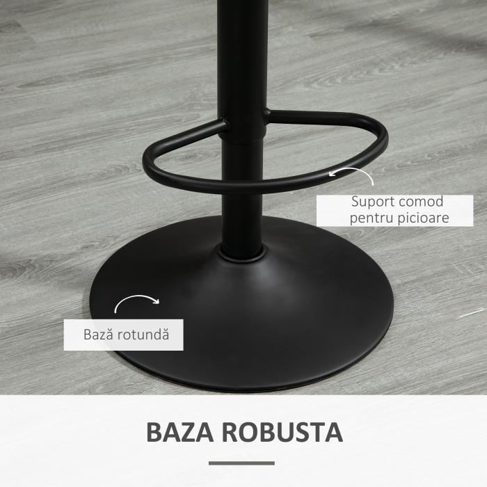  Set 2 Scaune de Bar - Pivotante, Maro, Reglabile 78-100 cm [6]