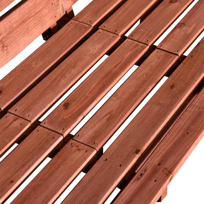  Set 2 Scaune de Gradina cu Masuta pentru cafea, in Lemn 160x68x92cm [9]